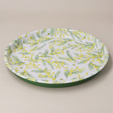 Gisela Graham 33cm Mimosa Metal Tray - Old Railway Line Garden Centre