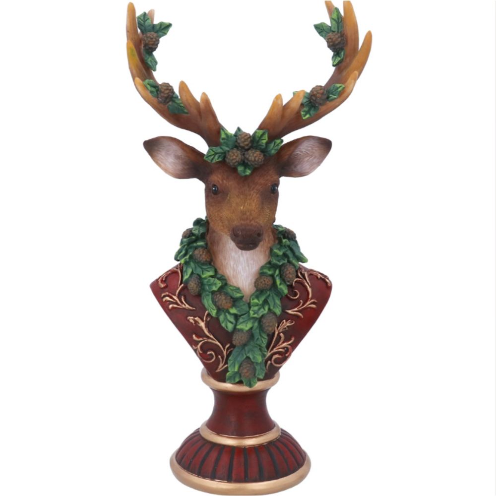 Gisela Graham 33cm Resin Reindeer Bust with Leaf Garland