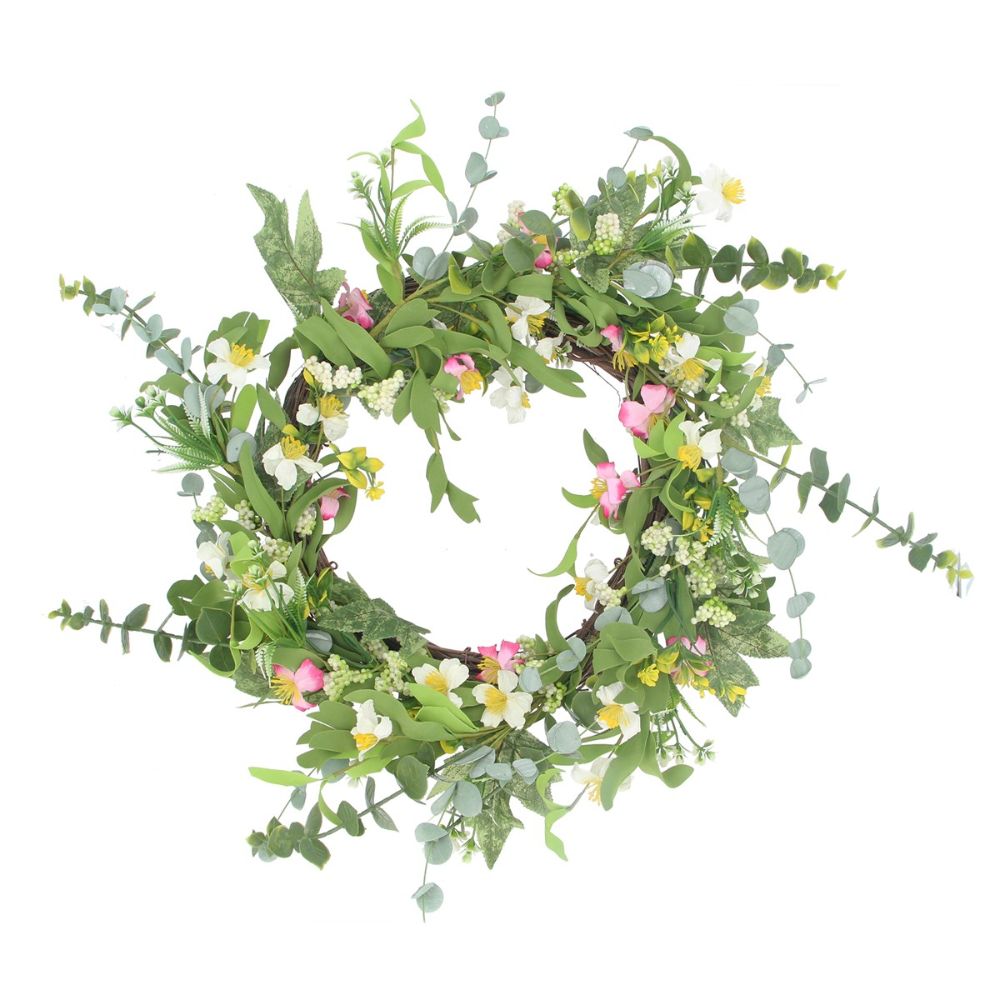 Gisela Graham 50cm Wild Flowers and Foliage Spray Wreath
