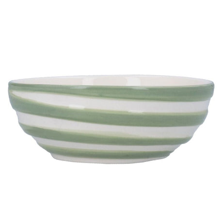 Gisela Graham 5cm Green Striped Bowl - Old Railway Line Garden Centre