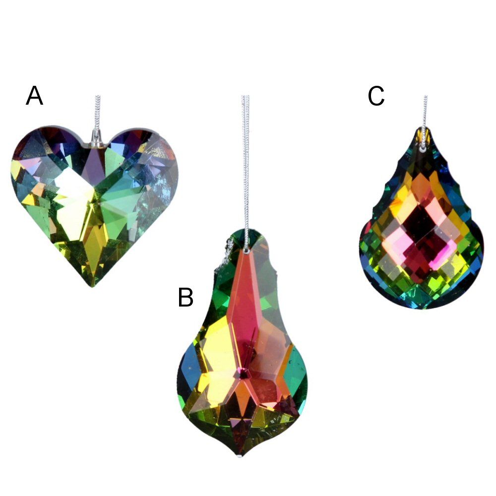 Gisela Graham 6cm Crystal Shape Decoration - Iridescent - (Choice of 3