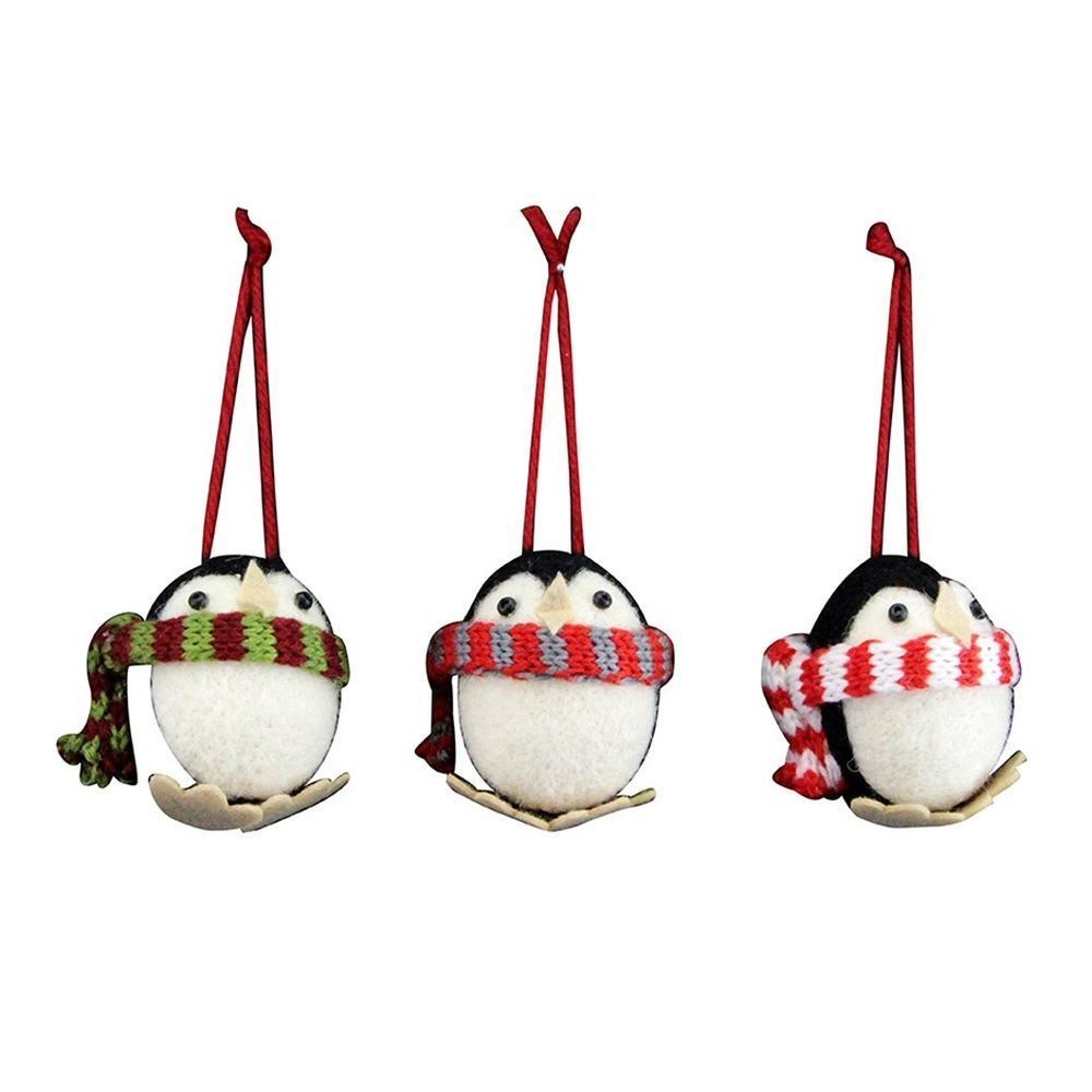 Gisela Graham 6cm Wool Mix Penguin with Scarf - (Choice of 3)