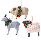 Gisela Graham 7cm Resin Farm Animals Hanging Decoration - (Choice of 3)