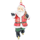 Gisela Graham 7cm Resin Skating Santa Decoration (Choice of 2)