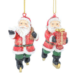 Gisela Graham 7cm Resin Skating Santa Decoration (Choice of 2)