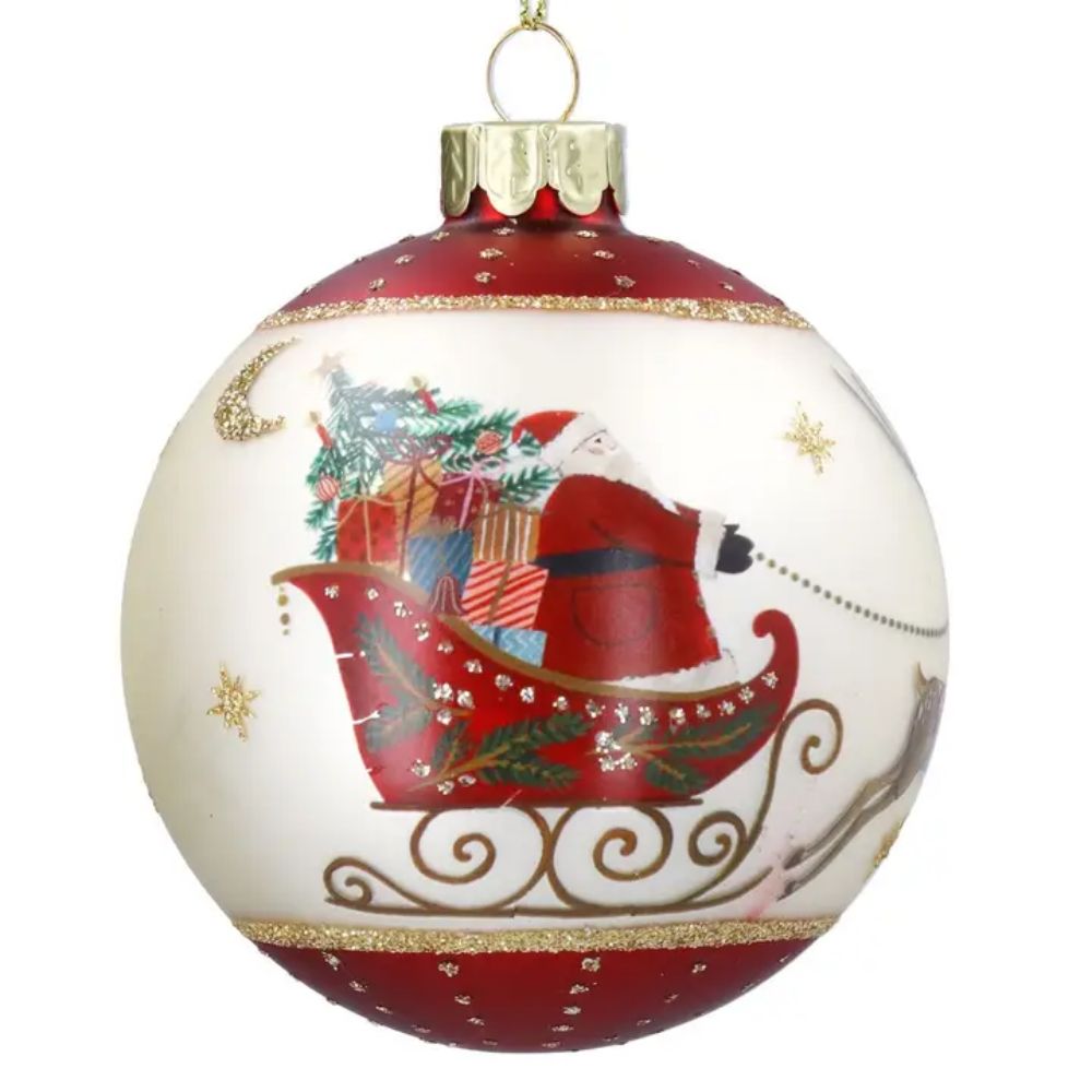 Gisela Graham 8cm Nostalgic Santa Bauble