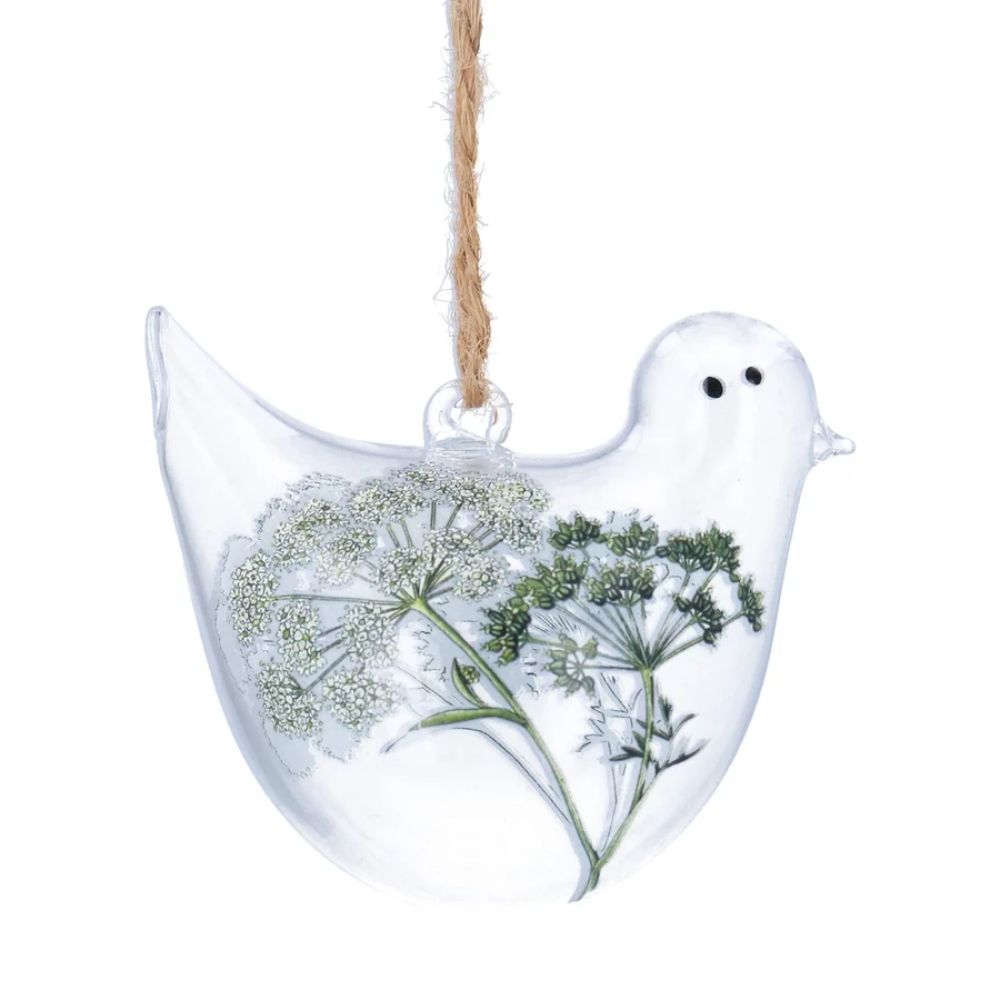 Gisela Graham 8cm Spring Hedgerow Glass Bird