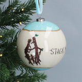Gisela Graham 8cm Stick Man Bauble - White