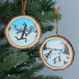 Gisela Graham 8cm Stick Man Wood Logs Hanging Decoration - (Choice of 2)