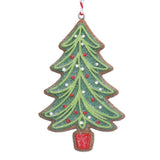 Gisela Graham 8cm Xmas Tree Gingerbread Decoration - Green
