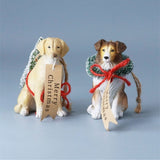 Gisela Graham 9cm Resin Dogs with Wreaths Hanging Decoration - (Choice of 2)