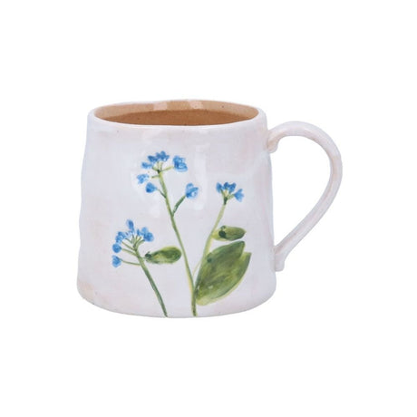 Gisela Graham 9cm Stoneware Blue Flower Mug - Old Railway Line Garden Centre