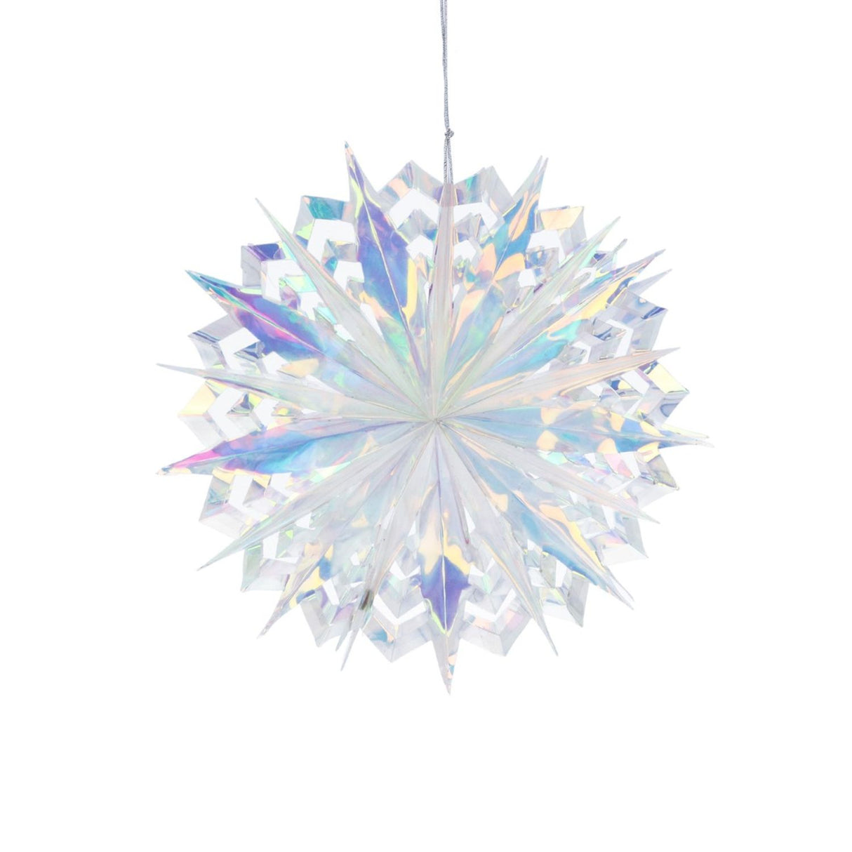 Gisela Graham Acrylic Foil Snowflake Hanging Decoration - Iridescent