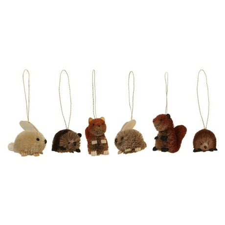 Gisela Graham Bristle Animal Hanging Decoration (Choice of 6)