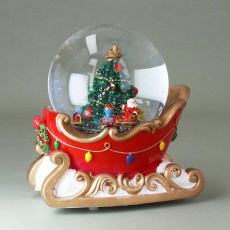 Gisela Graham Christmas Tree with Musical Sleigh Snow Dome