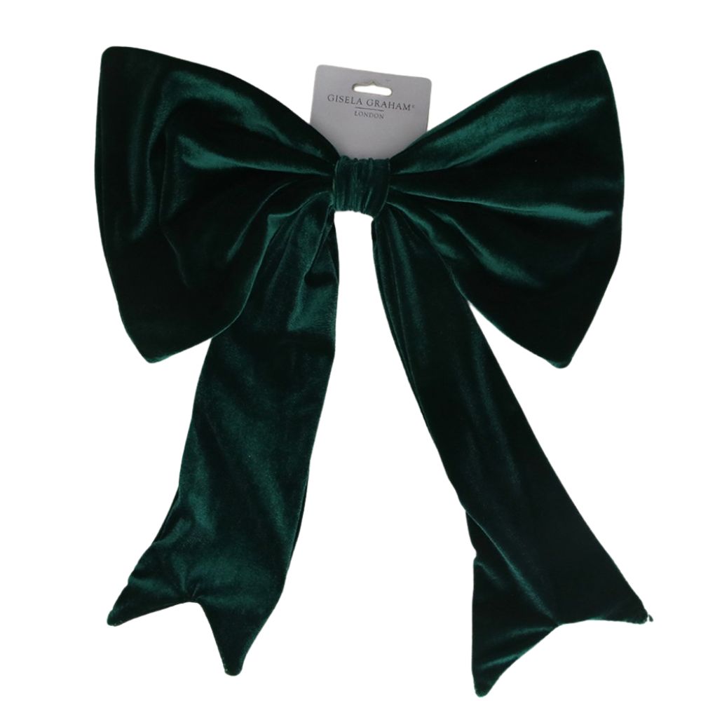 Gisela Graham Clip-on Decoration - Dark Green Bow
