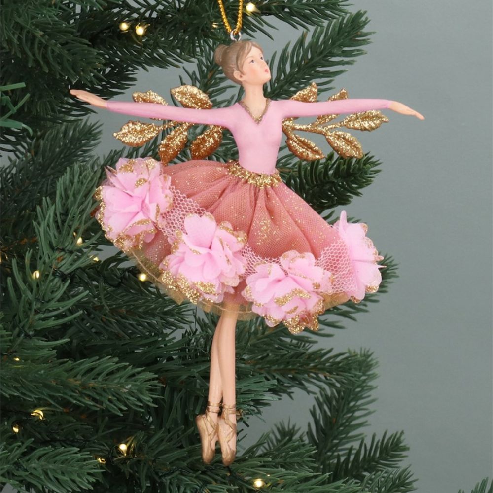 Gisela Graham Dusky Pink Floribunda Fairies (Choice of 2)