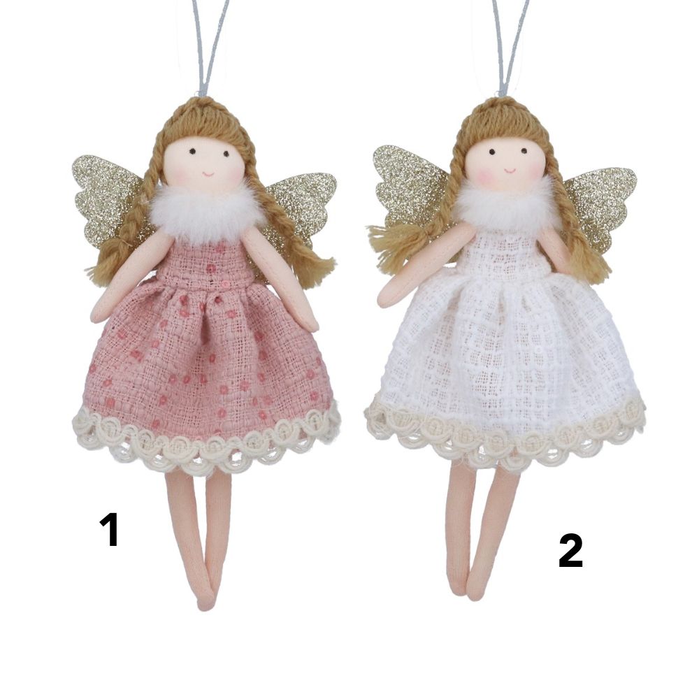 Gisela Graham Fabric/Lace Fairy Decoration - (Choice of 2) - 17286