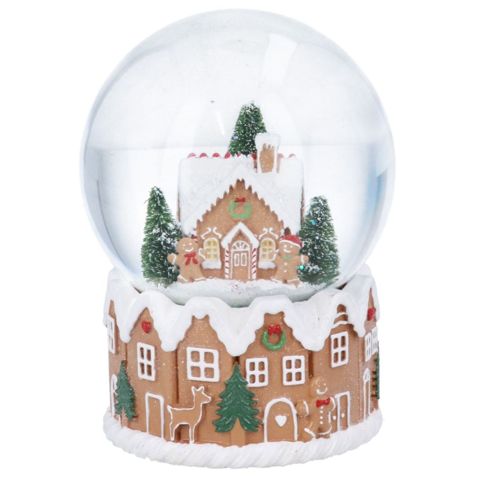 Gisela Graham 17cm Gingerbread House Musical Snow Globe