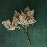 Gisela Graham Gold Glitter Leaf Pick