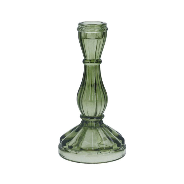 Gisela Graham Green Hourglass Candlestick - Large - Old Railway Line Garden Centre
