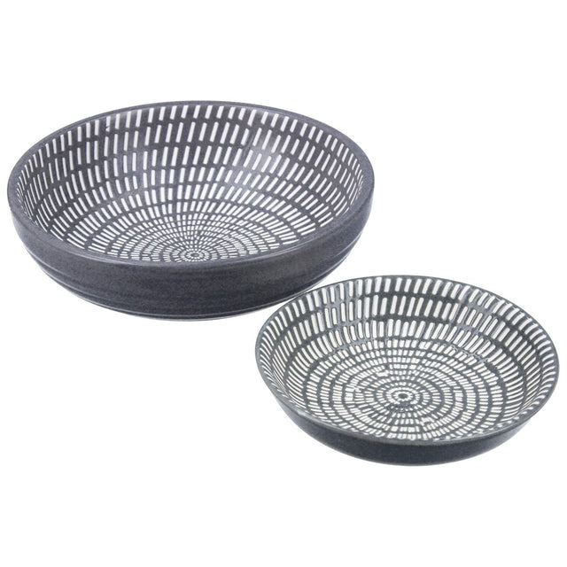 Gisela Graham Grey Porcelain Dash Round Trinket Dish - Small - Old Railway Line Garden Centre