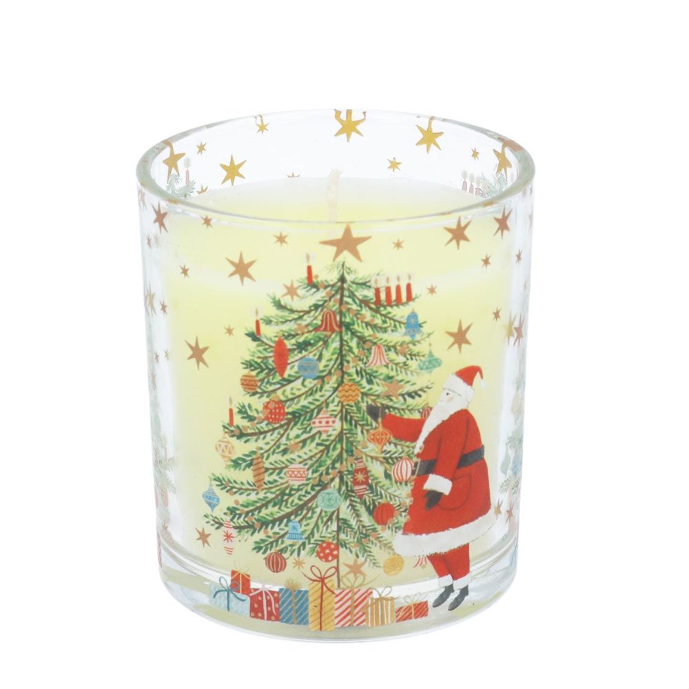 Gisela Graham Large Glass Santa Boxed Candle