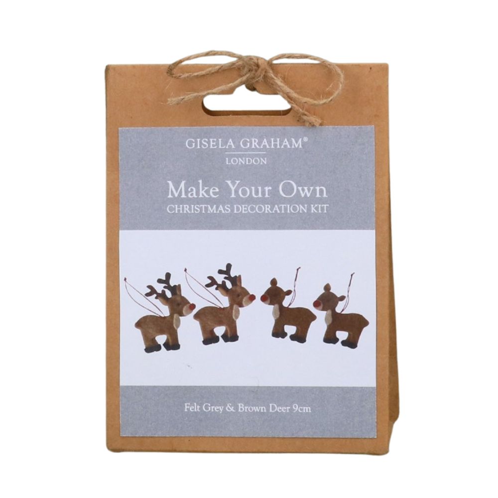 Gisela Graham Make-Your-Own Reindeer Decoration Kit - Pack of 4