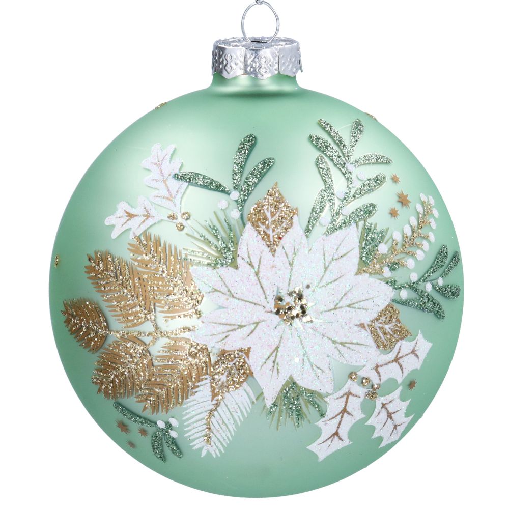 Gisela Graham Matt Pale Green Glass Bauble