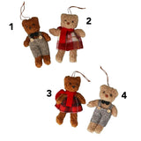 Gisela Graham Mr & Mrs Dressed Teddies Hanging Decoration - (Choice of 4)