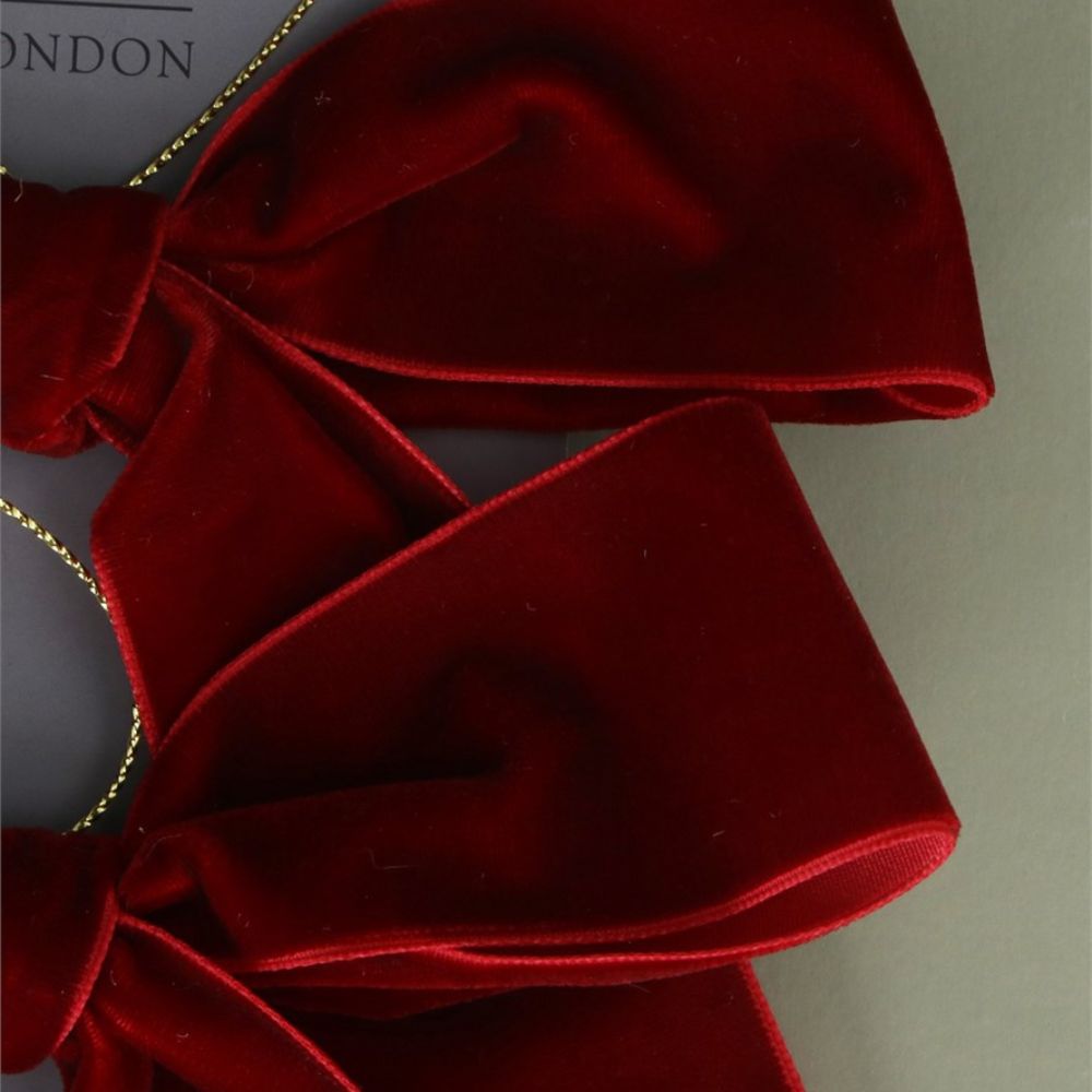 Gisela Graham Pack of 2 Hanging Decorations - Plum Bows