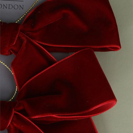 Gisela Graham Pack of 2 Hanging Decorations - Plum Bows