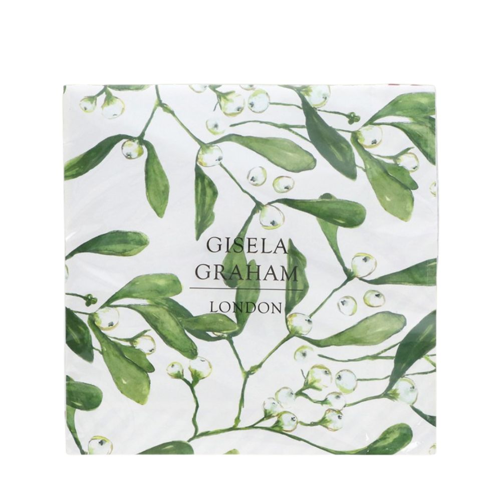 Gisela Graham Pack of 20 Napkins - Mistletoe