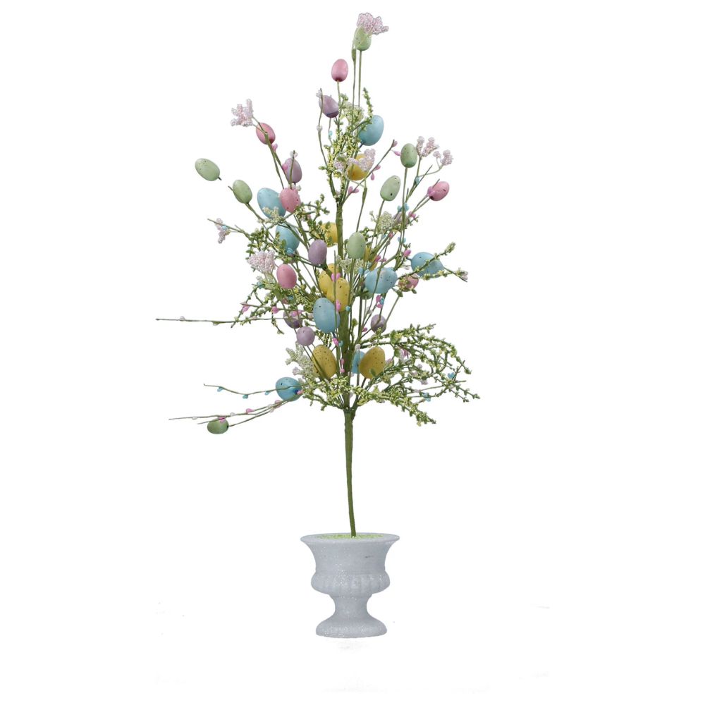 Gisela Graham Pastel Egg Tree in Ceramic Pot