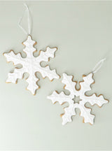 Gisela Graham Resin Gingerbread Snowflake - White - (Choice of 2)