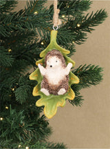 Gisela Graham Resin Hedgehog on Leaf Hanging Decoration