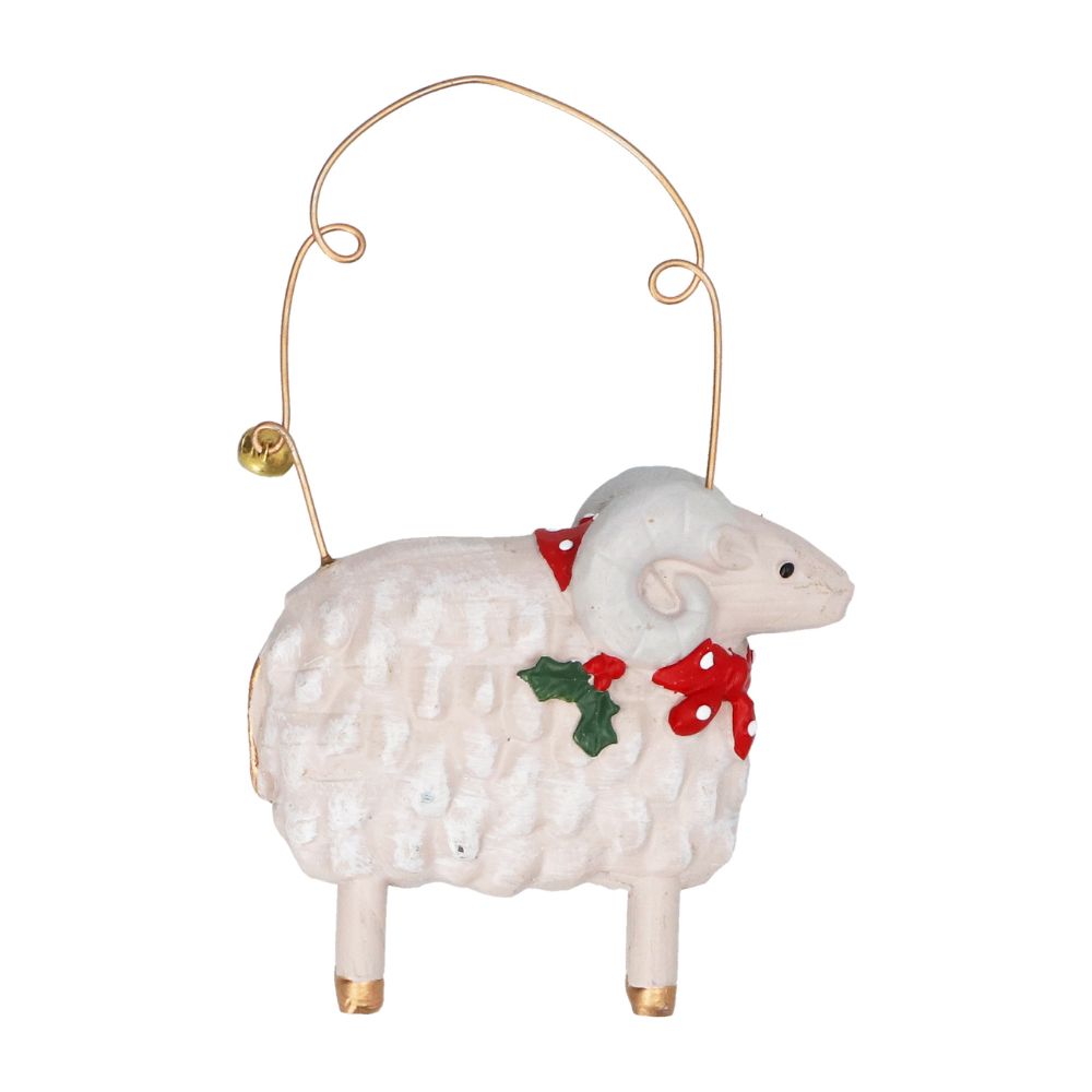 Gisela Graham Resin Ram with Scarf Decoration