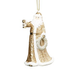 Gisela Graham Resin Santa Hanging Decoration - Gold
