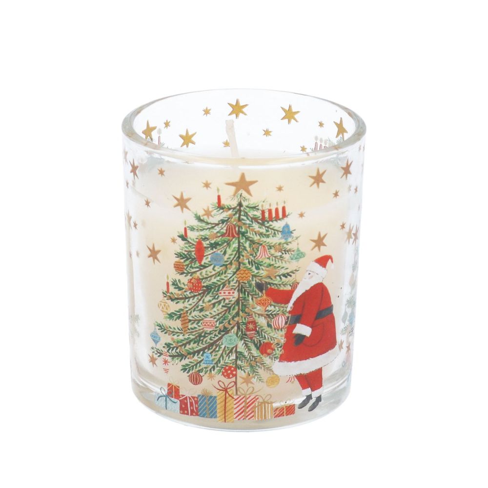 Gisela Graham Small Glass Santa Boxed Candle