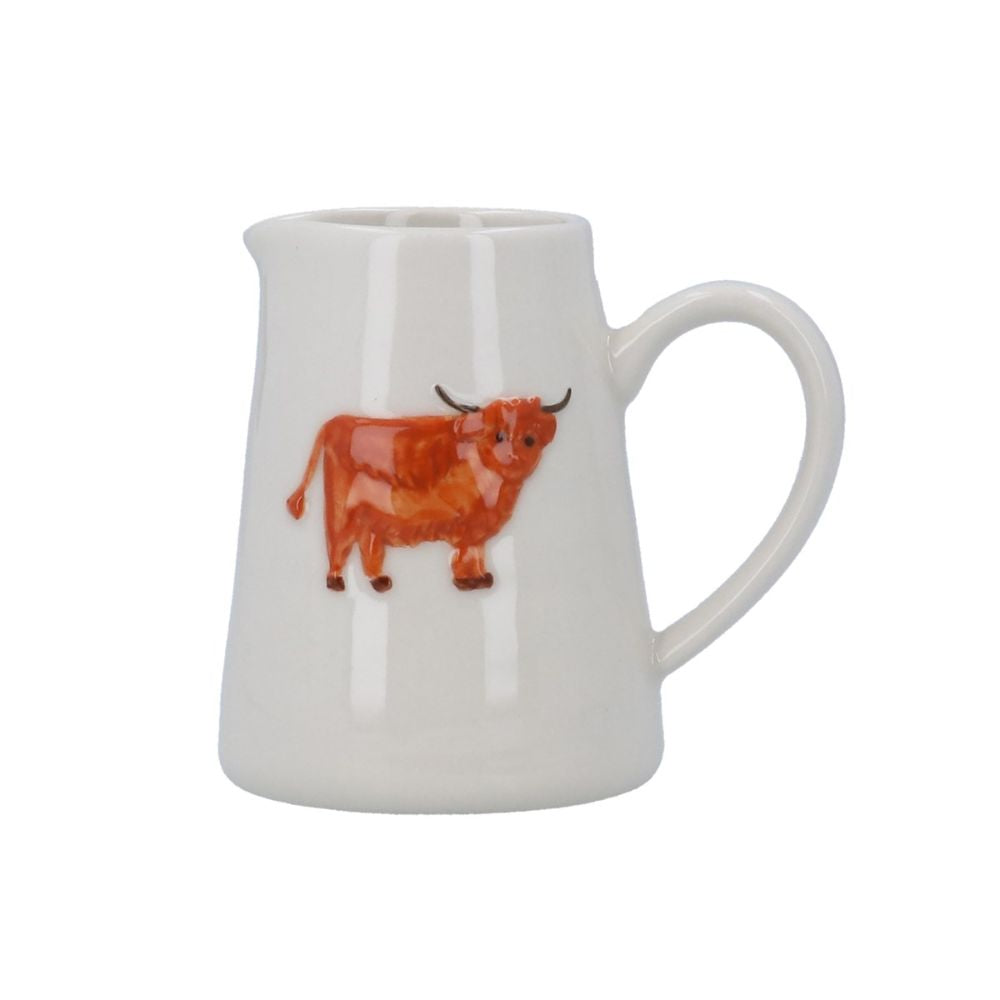 Gisela Graham 8cm Stoneware Highland Cow Mini Jug