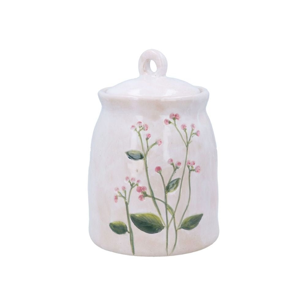 Gisela Graham Stoneware Small Meadow Storage Jar - Old Railway Line Garden Centre