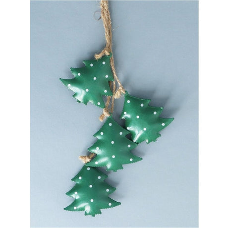 Gisela Graham Tin Tree Bells Bunch Hanging Decoration - Green