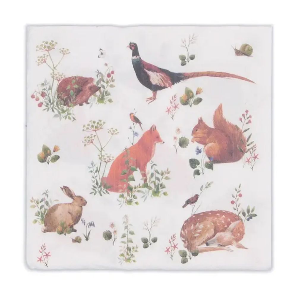 Gisela Graham Woodland Animals Paper Napkin - Pack of 20