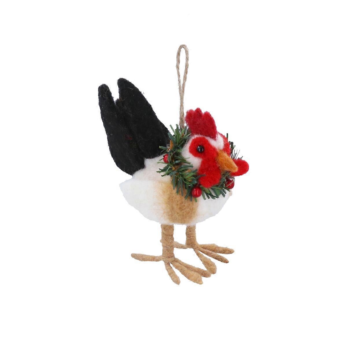 Gisela Graham Mixed Wool Hen Hanging Decoration