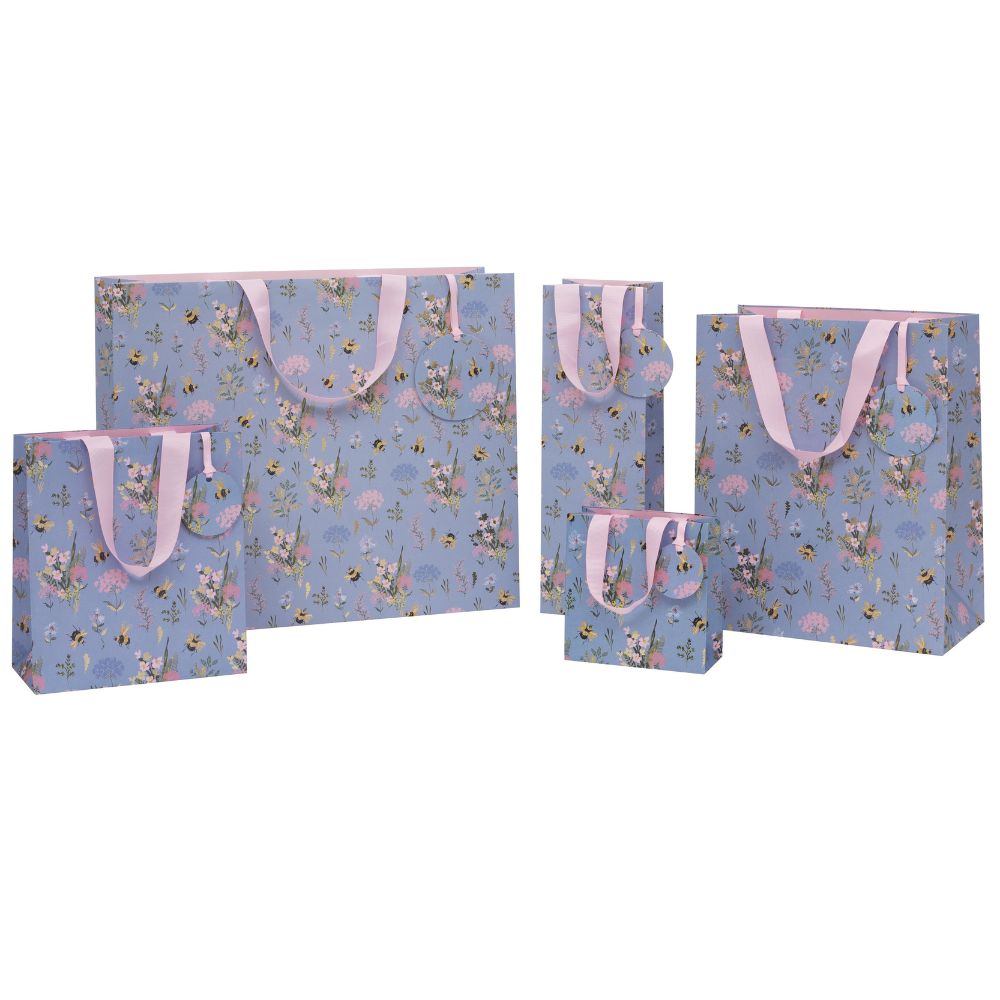 Glick Bottle Bag, Blue Bee Meadow