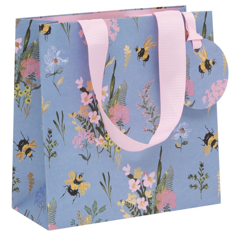 Glick Small Gift Bag, Blue Bee Meadow