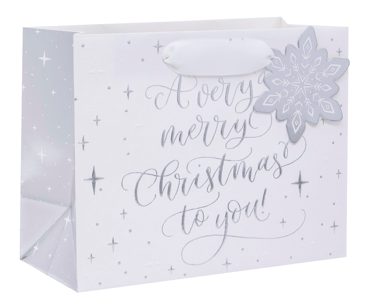 Glick Very Merry Christmas Present Gift Bag Sparkle