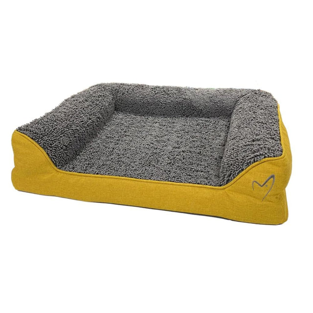 Gor Pets Noodle Soft Machine Washable Dog Bed - Large - Mustard - Old Railway Line Garden Centre