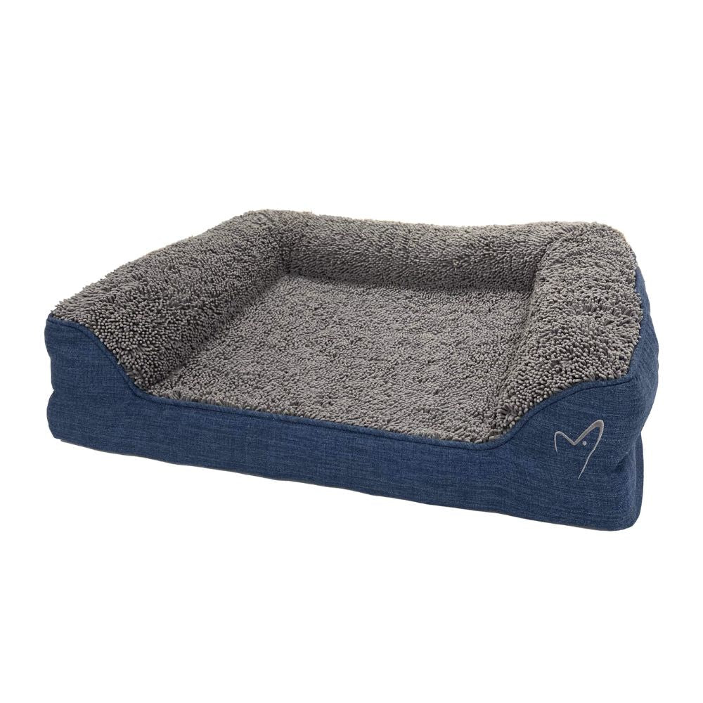 Gor Pets Noodle Soft Machine Washable Dog Bed - Medium - Blue - Old Railway Line Garden Centre