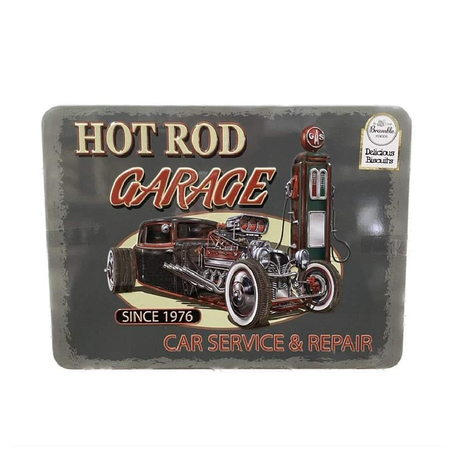 Grandma Wild's 300g Embossed Hot Rod Biscuit Tin